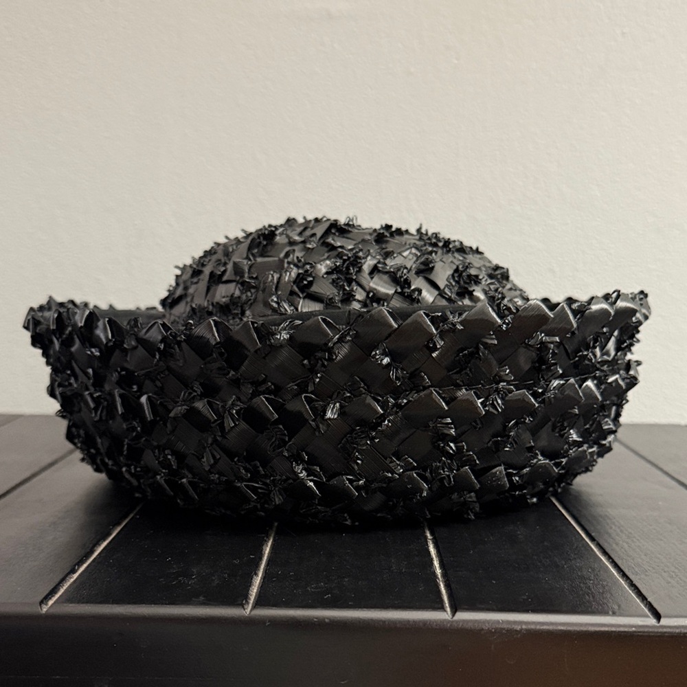 Vintage Clover Lane Black Raffia/Net Hat • Union Made • Excellent Condition